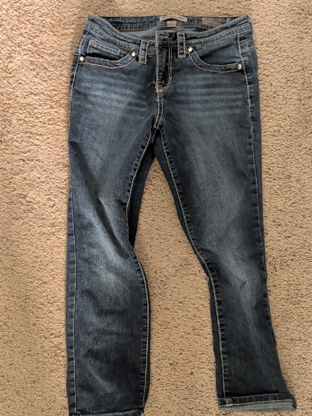 Nine West Indigo Straight Leg Jeans with Subtle Fade